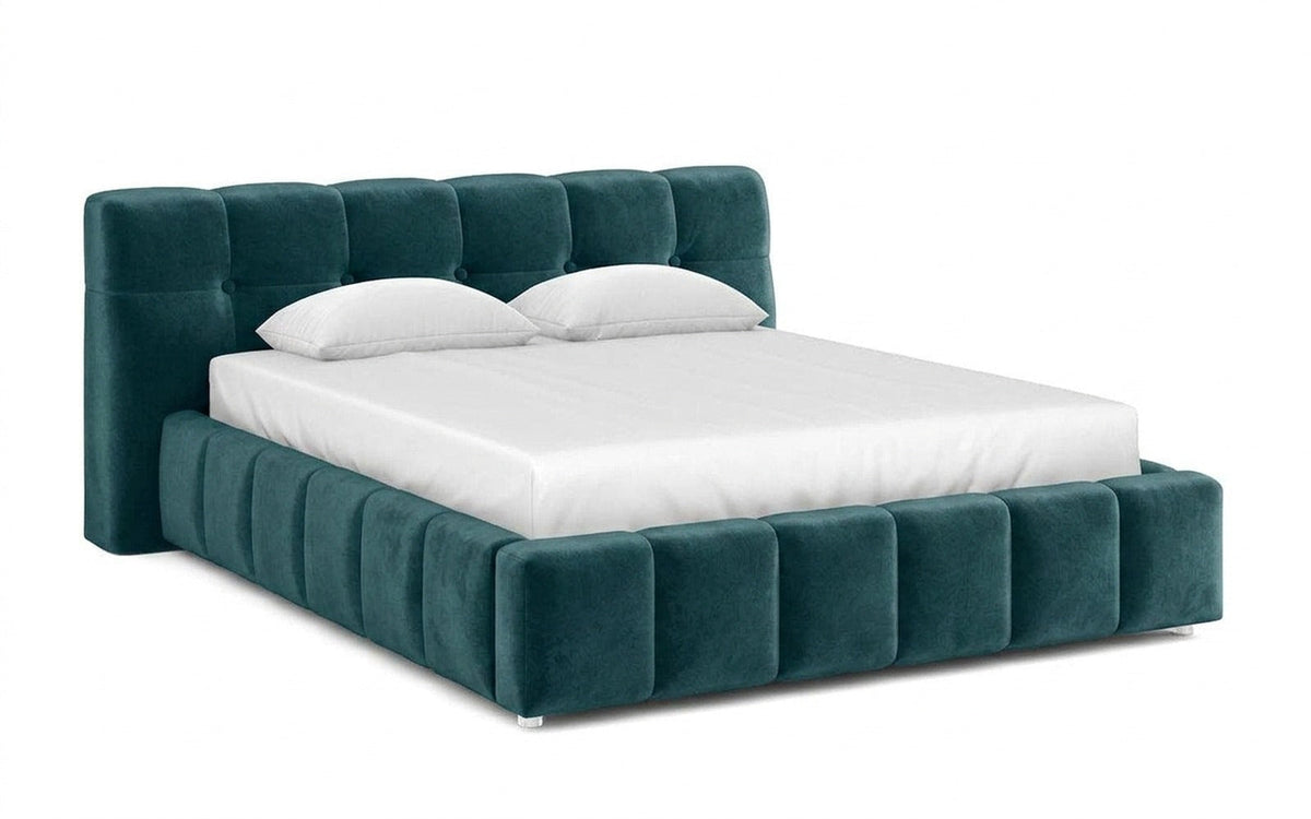 Andria bed in Casanova Seawave fabric, product photo on white background