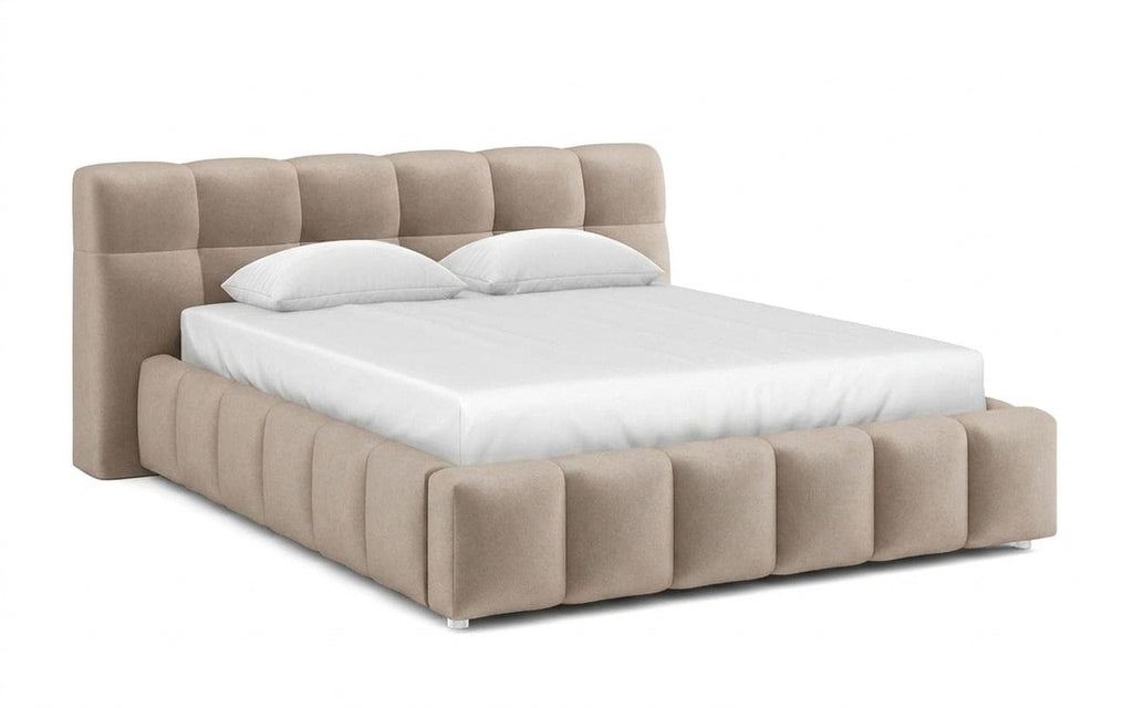 Andria bed in Shammy Sunrise fabric, product photo on white background
