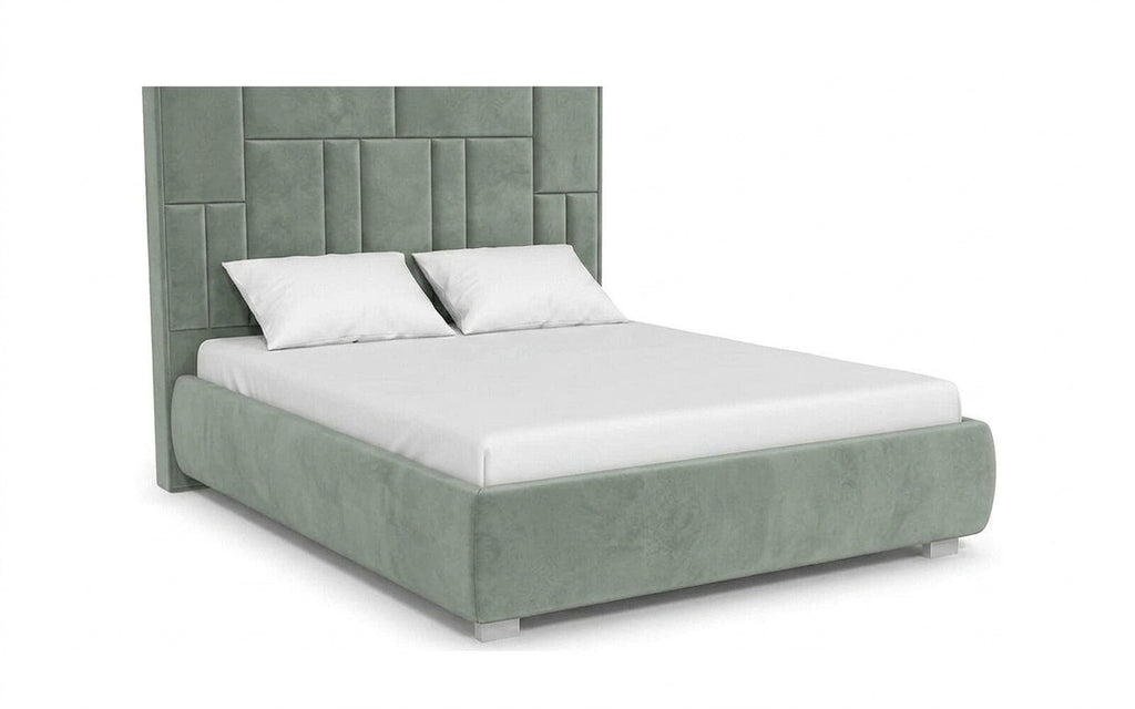 Catarina bed in Casanova Celadon fabric, product photo on white background