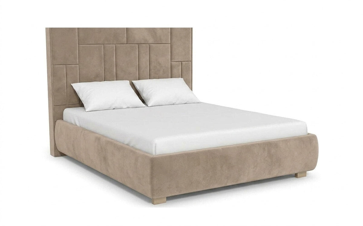 Catarina bed in Casanova Milk fabric, product photo on white background