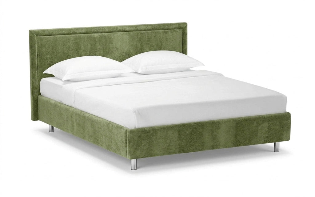 Domenico Nova bed in Soul 618 fabric, product photo on white background