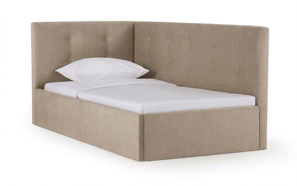 Eva Pro bed in Dumont 02 fabric, product photo on white background