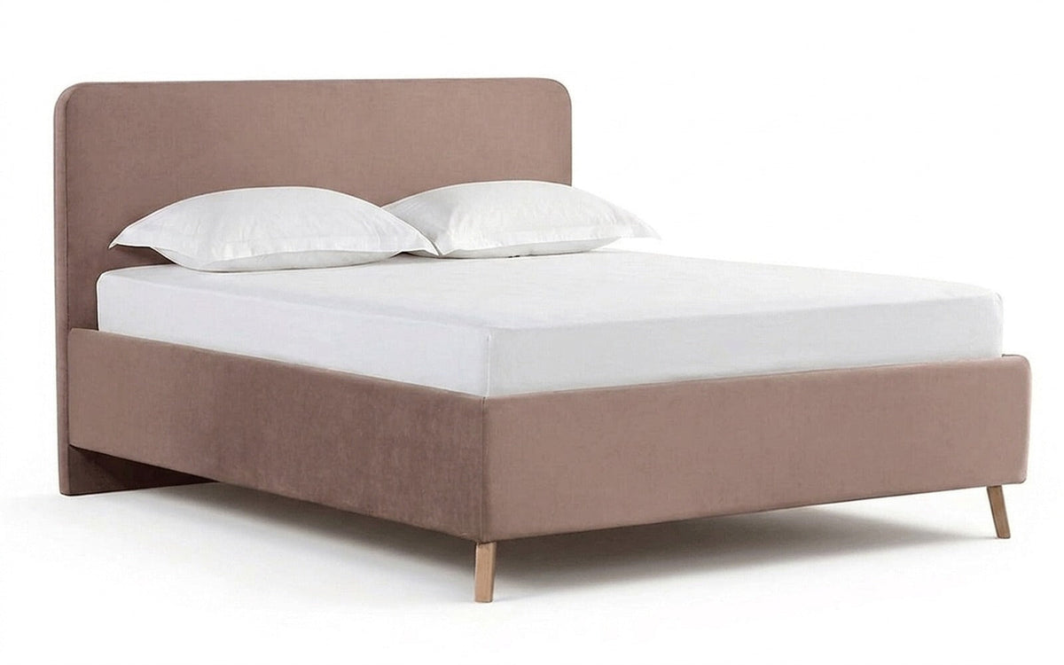 Extra Nova bed in Casanova Stone fabric, product photo on white background