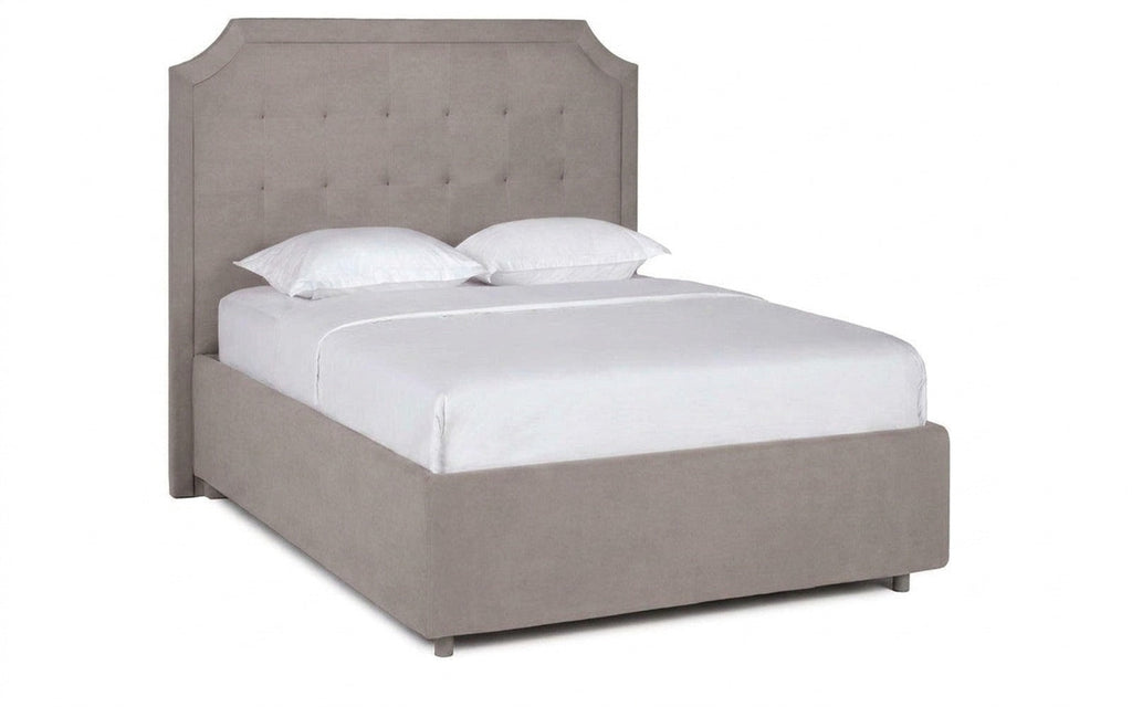 Gracia bed in Casanova Grey fabric, product photo on white background