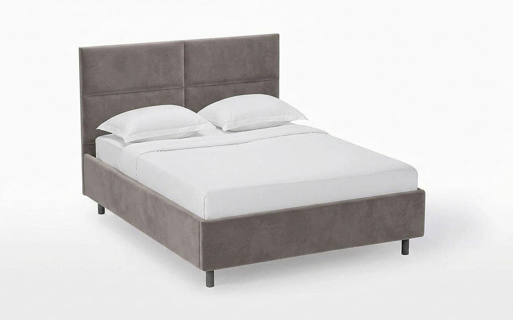Orlando Nova bed in Casanova Grey fabric, product photo on white background