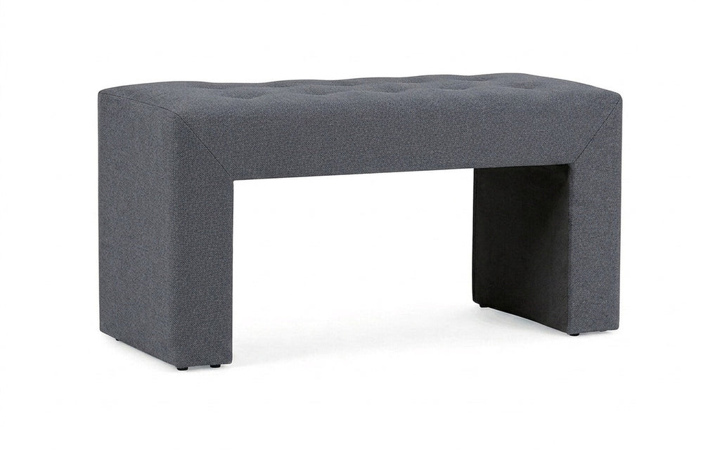 Enigma bench in Aura 15 fabric, product photo on white background