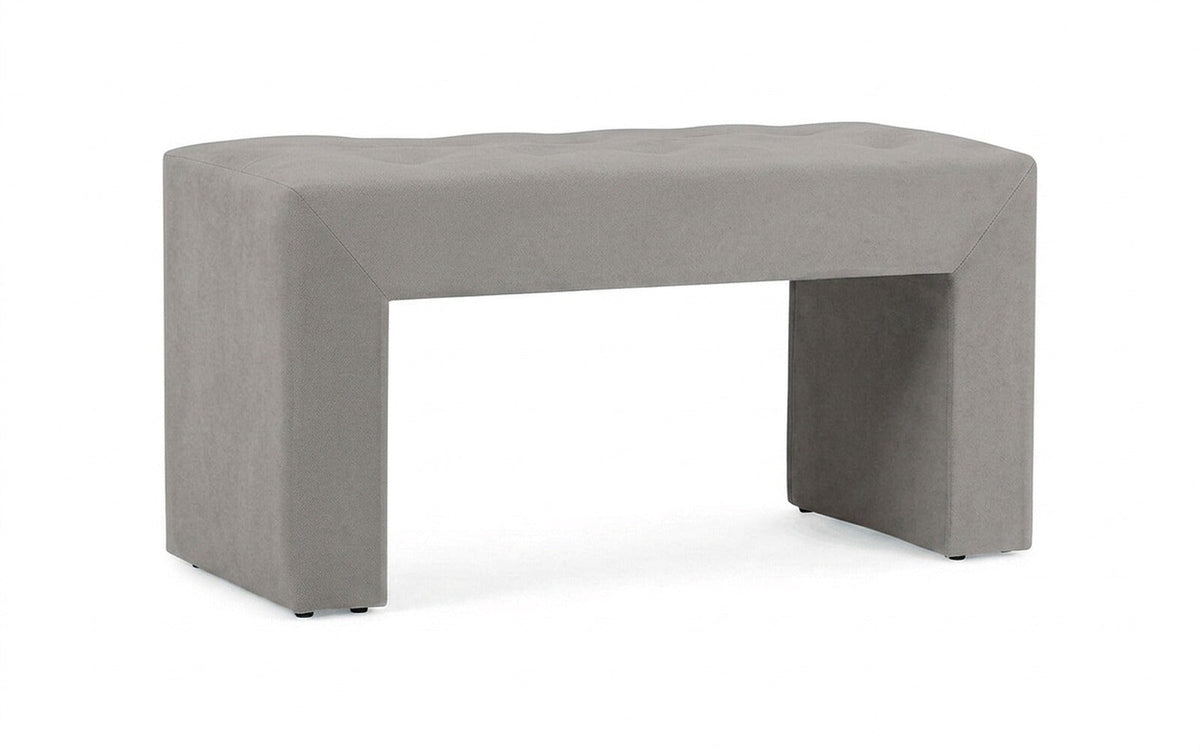 Enigma bench in Dumont 24 fabric, product photo on white background
