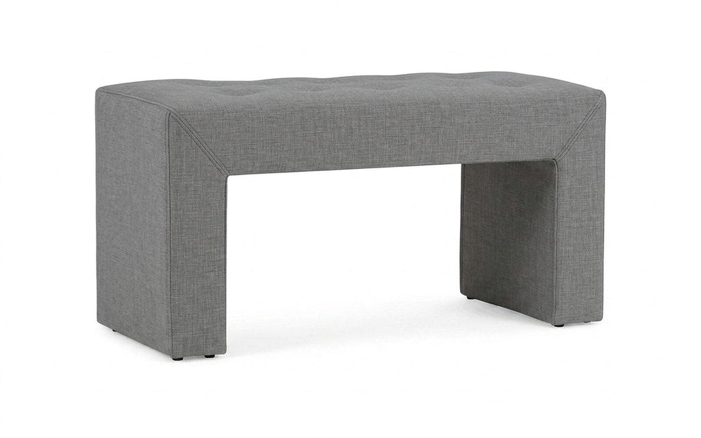 Enigma bench in Lidot Silver fabric, product photo on white background