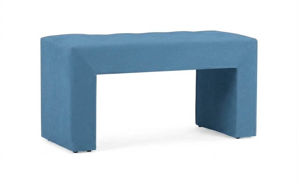 Enigma bench in Velutto 47 fabric, product photo on white background