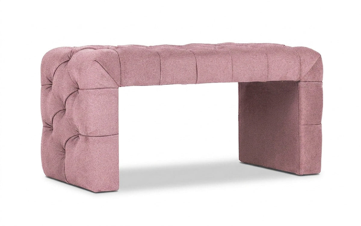 Greta bench in Aura 06 fabric, product photo on white background