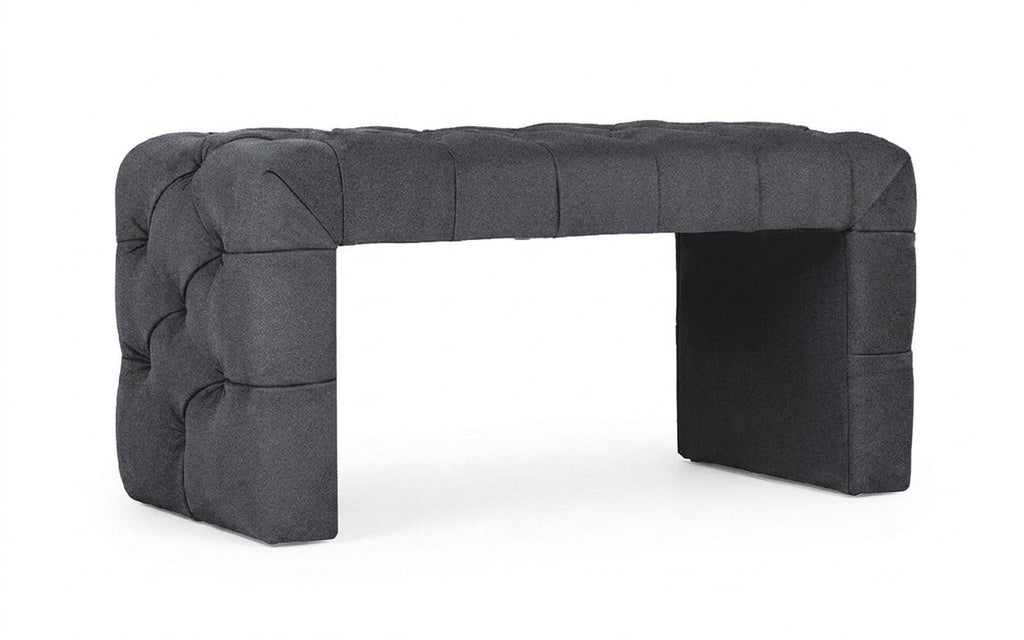 Greta bench in Aura 15 fabric, product photo on white background