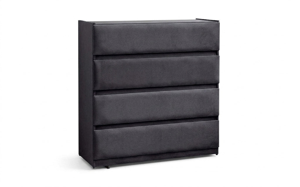 Lorenco dresser in Galaktika Blue fabric, product photo on white background