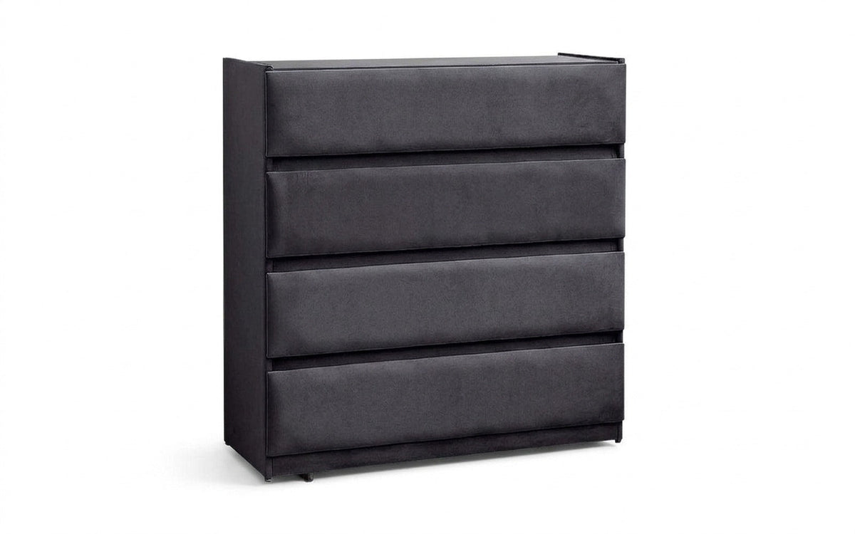 Lorenco dresser in Galaktika Blue fabric, product photo on white background