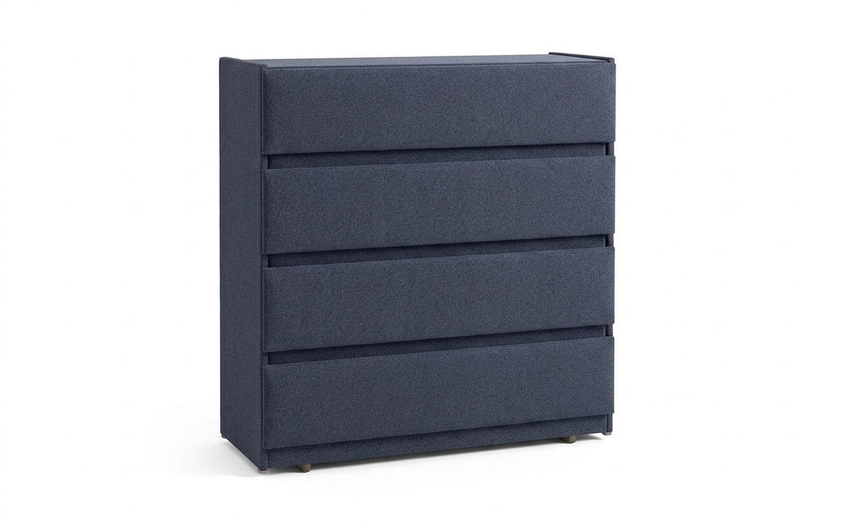 Lorenco dresser in Royal I Indigo fabric, product photo on white background