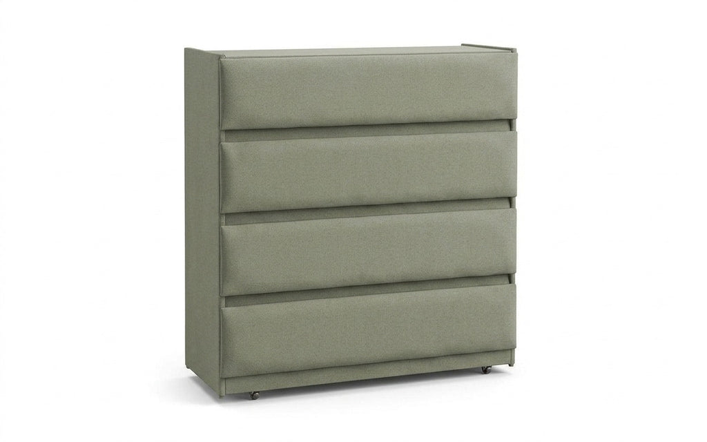 Lorenco dresser in Sky Velvet 251 fabric, product photo on white background