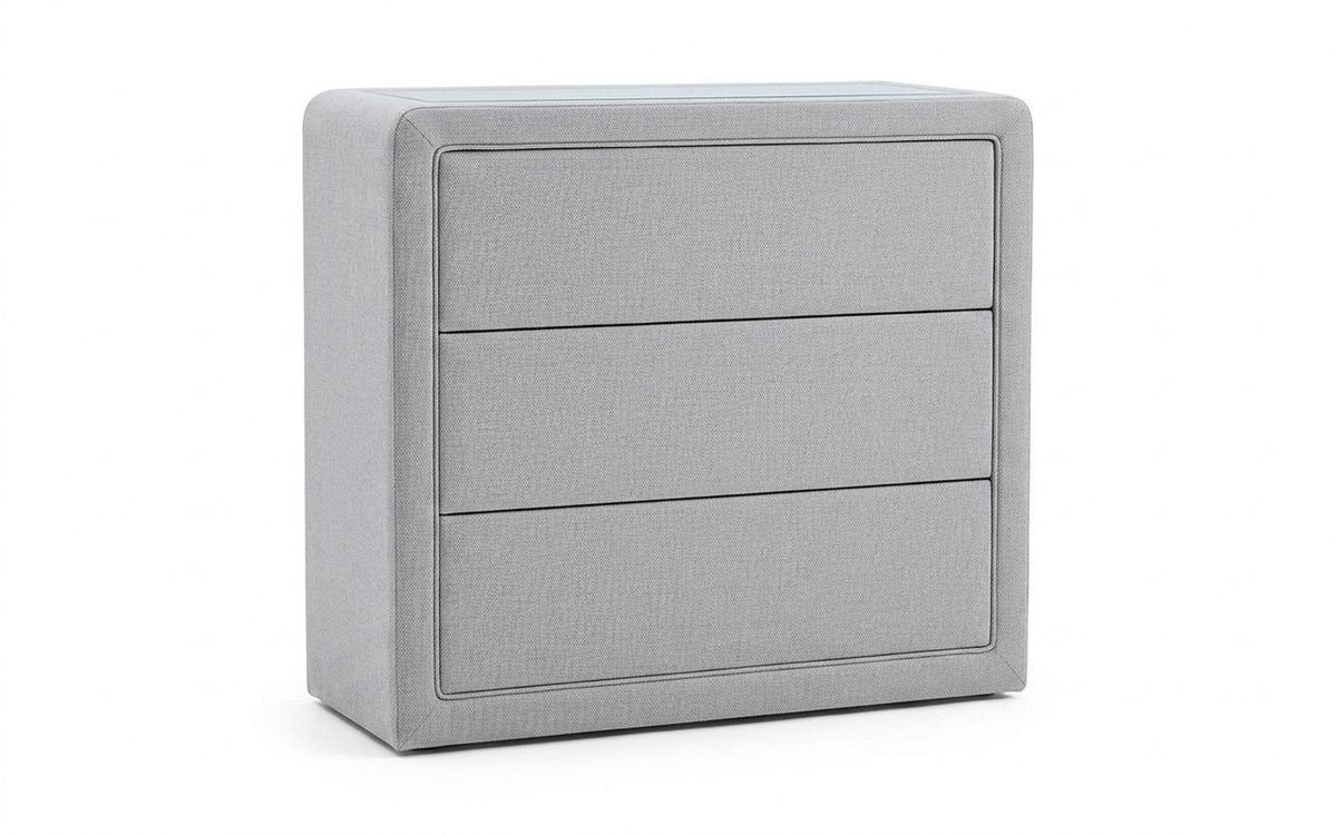 Orly dresser in Royal I Haze fabric, product photo on white background