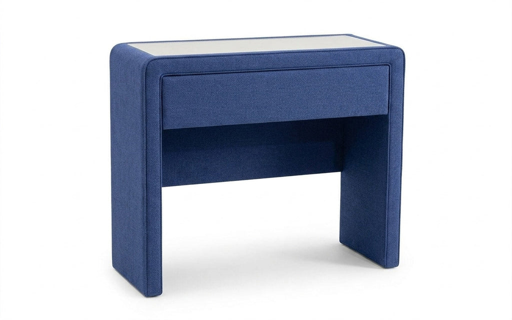 Orly dressing table in Velutto 48 fabric, product photo on white background