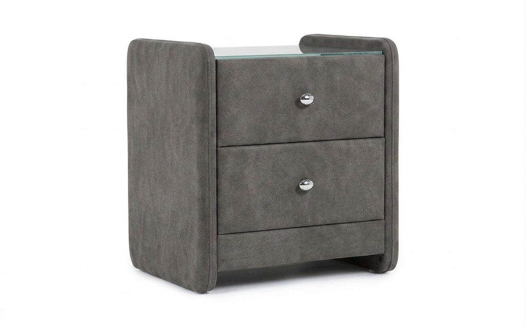 Classic 2 nightstand in Galaktika Ash fabric, product photo on white background