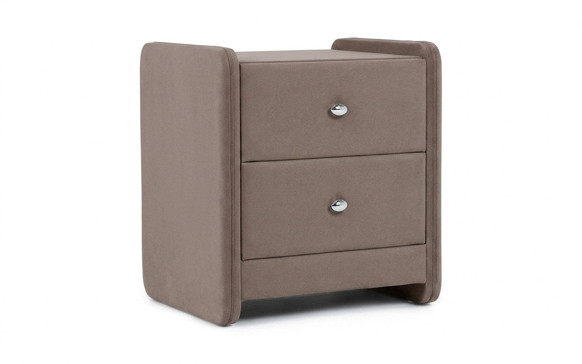 Classic 2 nightstand in Royal I Shiitake fabric, product photo on white background