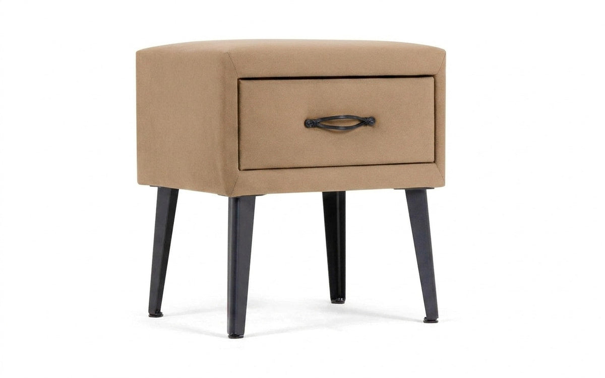 Fresca nightstand in Casanova Beige fabric, product photo on white background