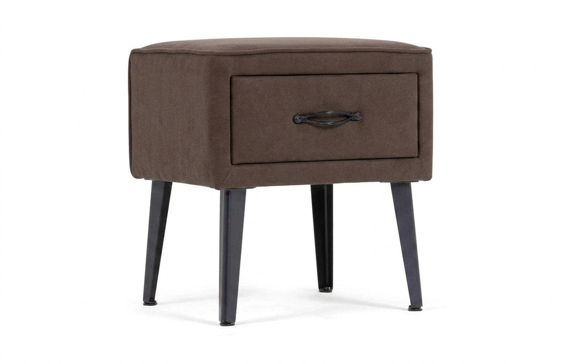 Fresca nightstand in Casanova Chocolate fabric, product photo on white background