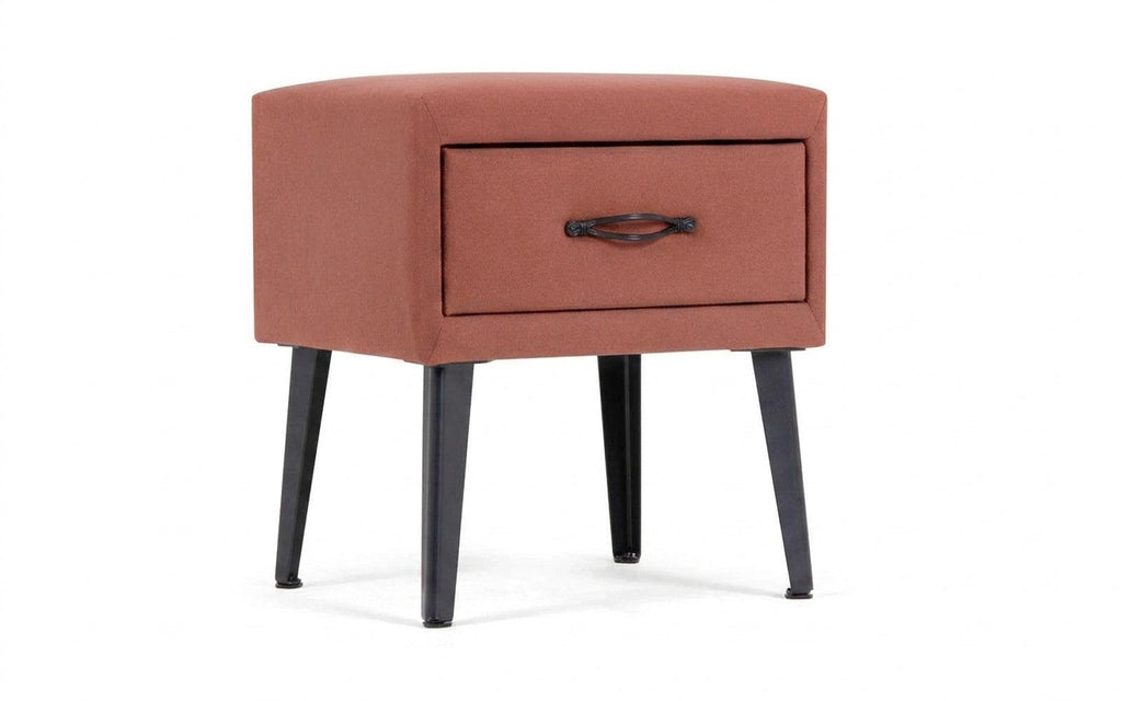 Fresca nightstand in Casanova Marsala fabric, product photo on white background