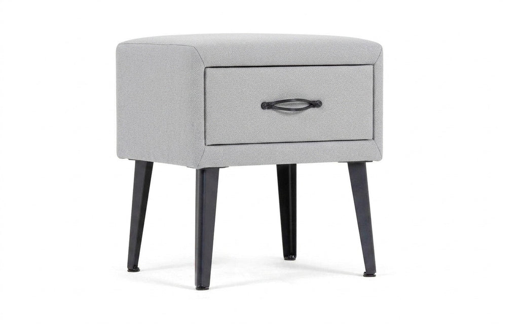 Fresca nightstand in Royal I Haze fabric, product photo on white background
