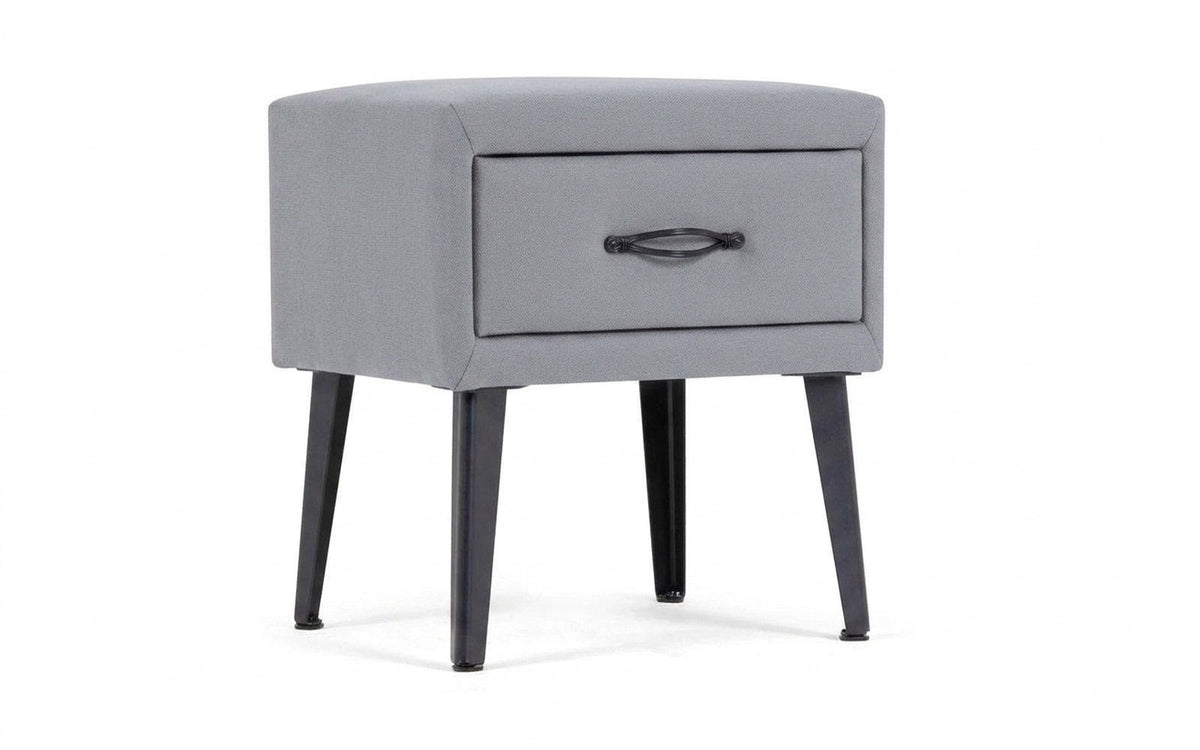 Fresca nightstand in Velutto 52 fabric, product photo on white background