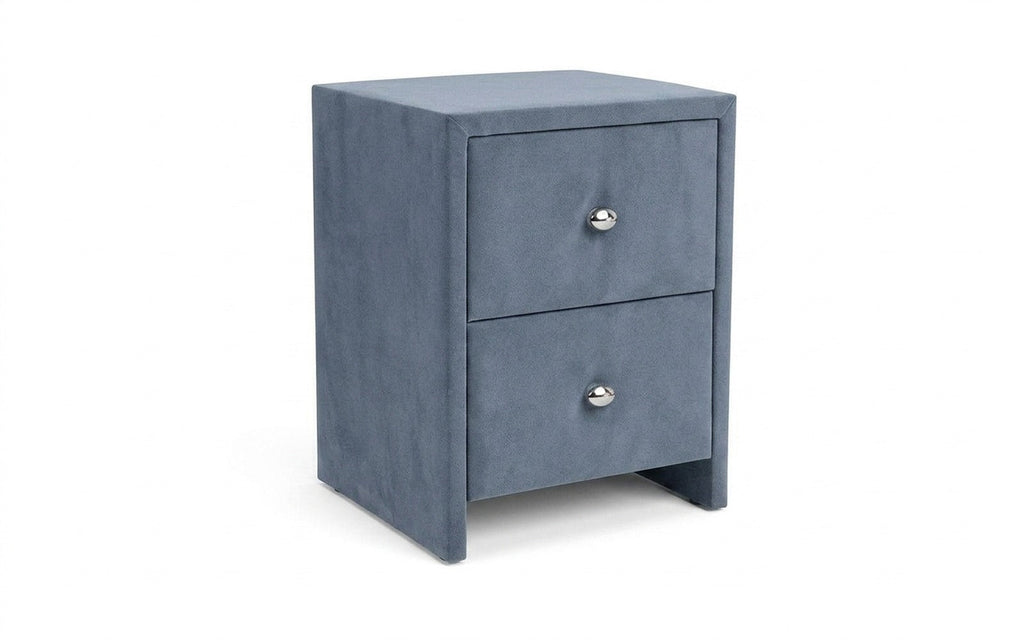 Hanna nightstand in Casanova Ice fabric, product photo on white background