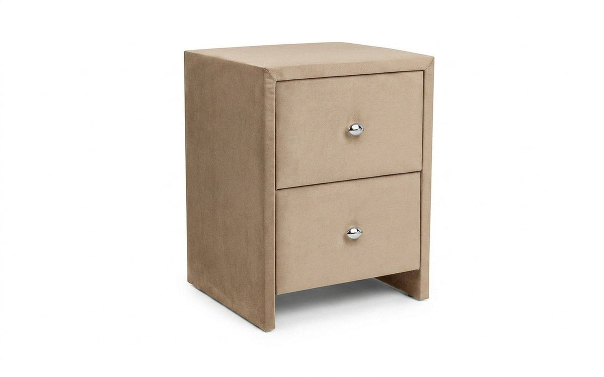 Hanna nightstand in Casanova Milk fabric, product photo on white background