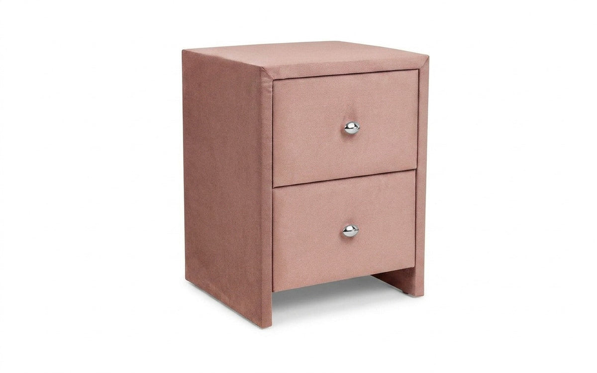 Hanna nightstand in Casanova Pudra fabric, product photo on white background