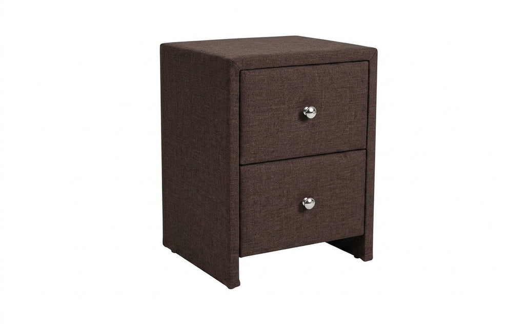 Hanna nightstand in Lidot Brown fabric, product photo on white background