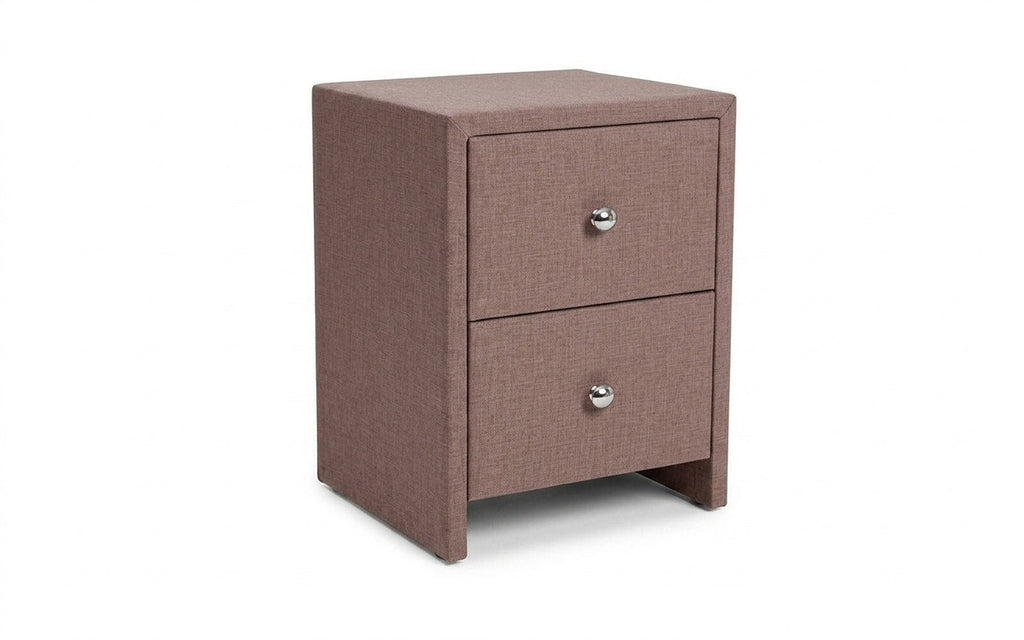 Hanna nightstand in Lidot Lilac fabric, product photo on white background