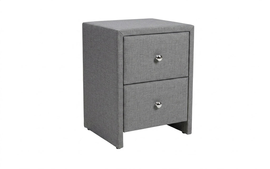 Hanna nightstand in Lidot Silver fabric, product photo on white background