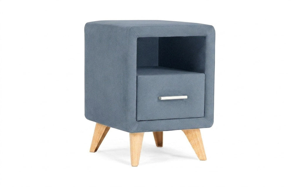 Leda nightstand in Casanova Ice fabric, product photo on white background