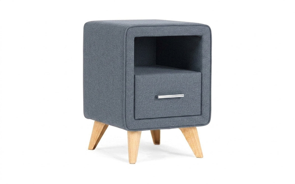 Leda nightstand in Dumont 32 fabric, product photo on white background