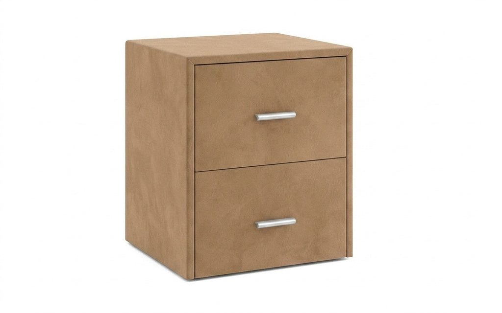 Magda nightstand in Casanova Beige fabric, product photo on white background
