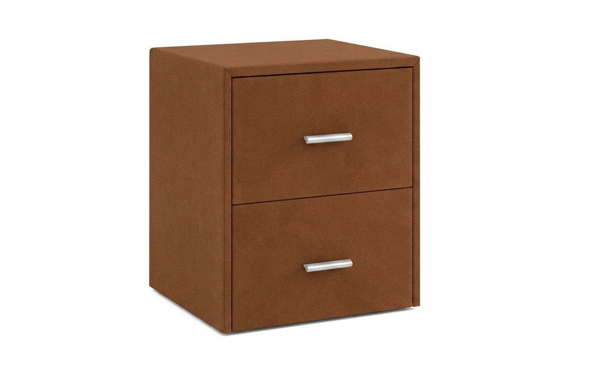 Magda nightstand in Casanova Desert fabric, product photo on white background
