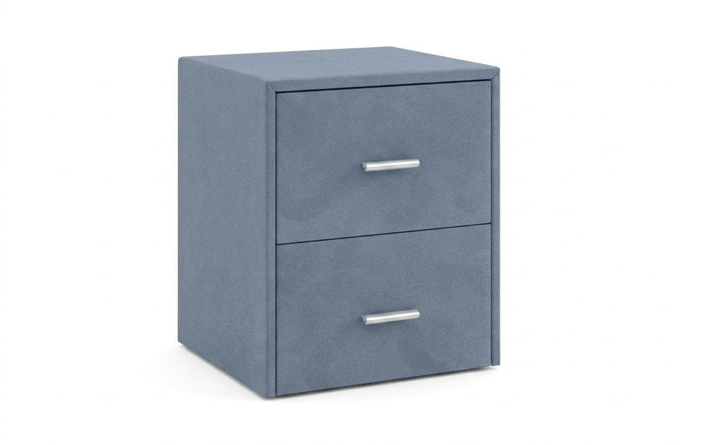 Magda nightstand in Casanova Ice fabric, product photo on white background