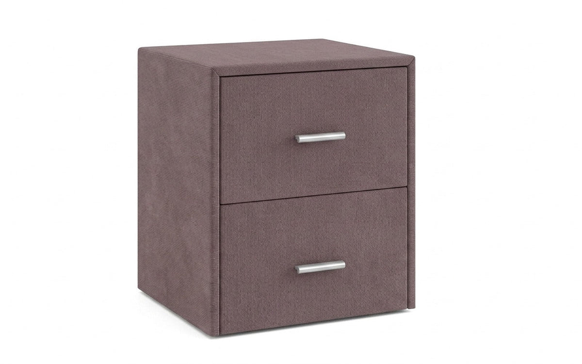 Magda nightstand in Casanova Lilac fabric, product photo on white background
