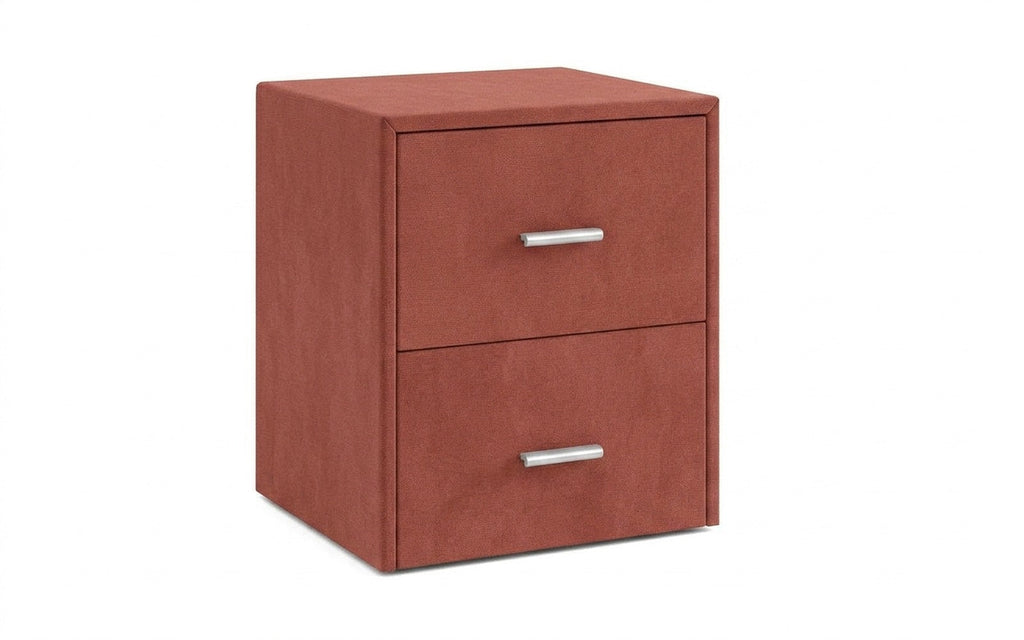 Magda nightstand in Casanova Marsala fabric, product photo on white background