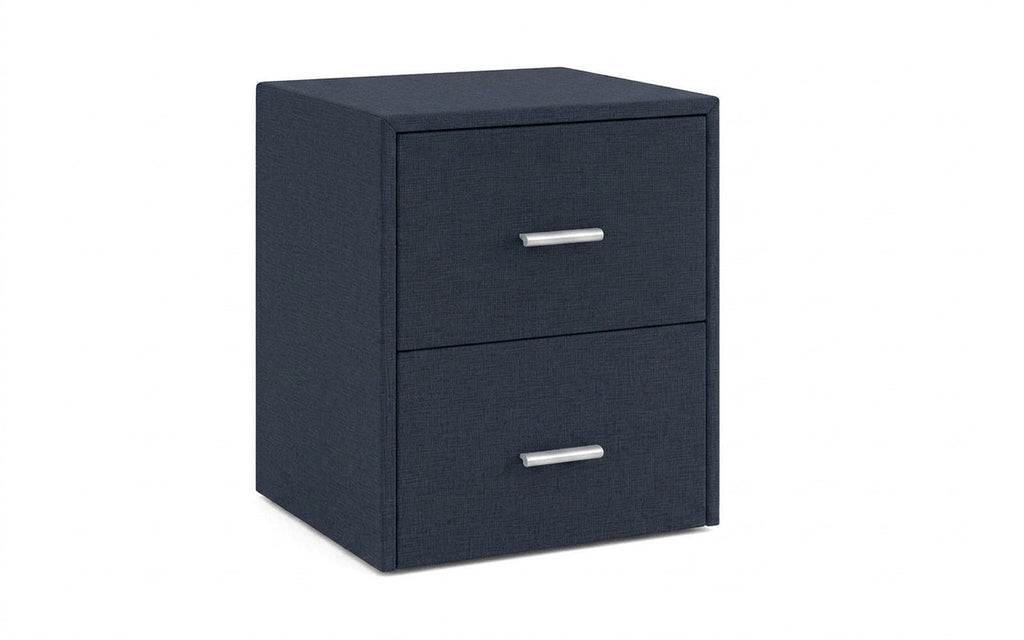 Magda nightstand in Lidot Blue fabric, product photo on white background