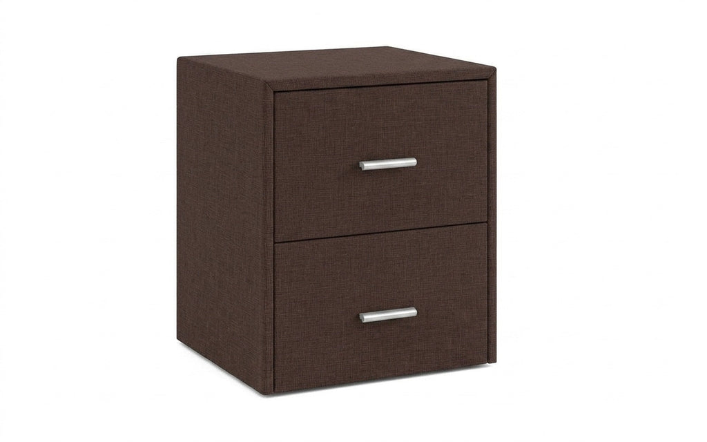 Magda nightstand in Lidot Brown fabric, product photo on white background