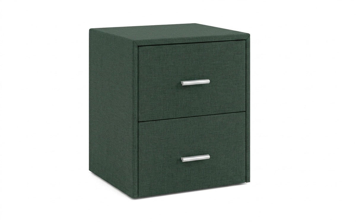 Magda nightstand in Lidot Green fabric, product photo on white background