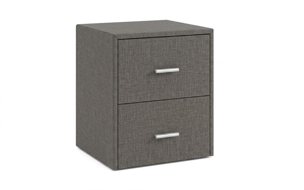 Magda nightstand in Lidot Grey fabric, product photo on white background