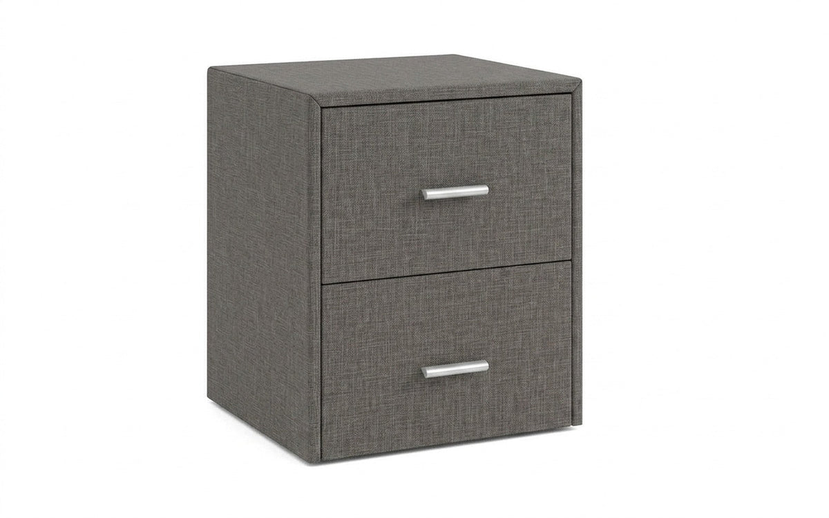 Magda nightstand in Lidot Grey fabric, product photo on white background