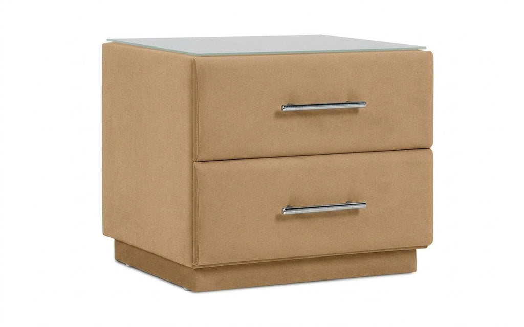 Marco nightstand in Casanova Beige fabric, product photo on white background