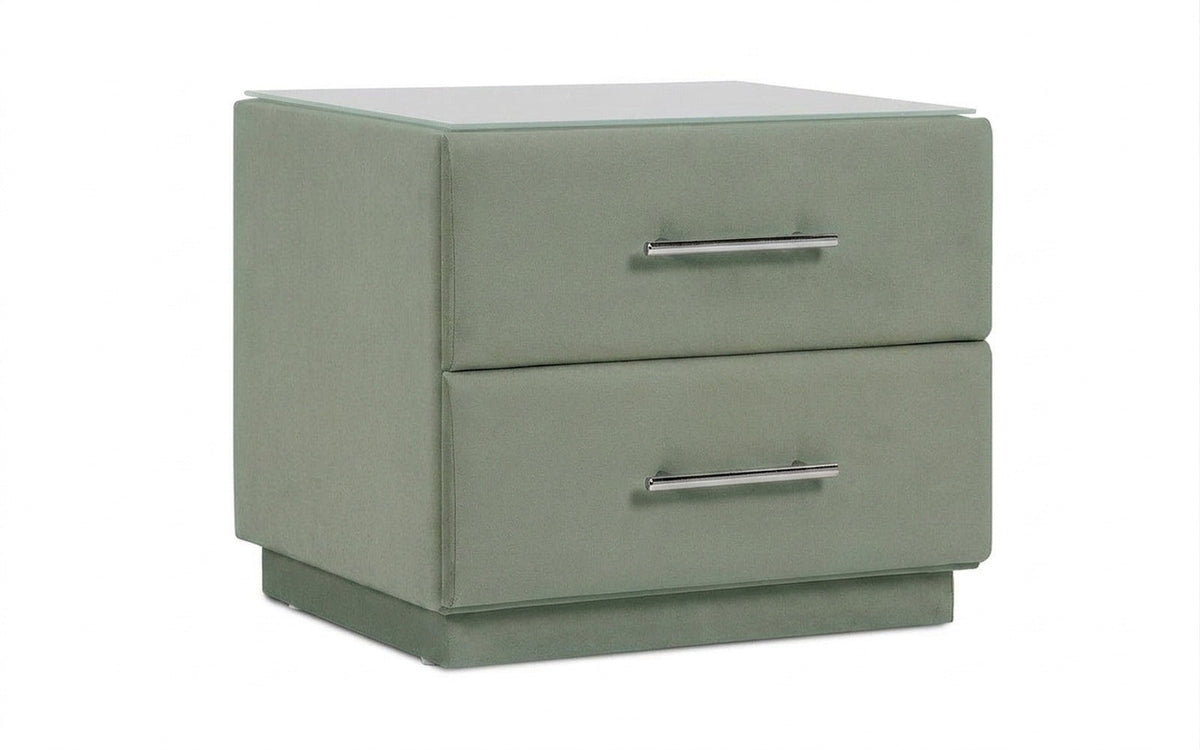 Marco nightstand in Casanova Celadon fabric, product photo on white background