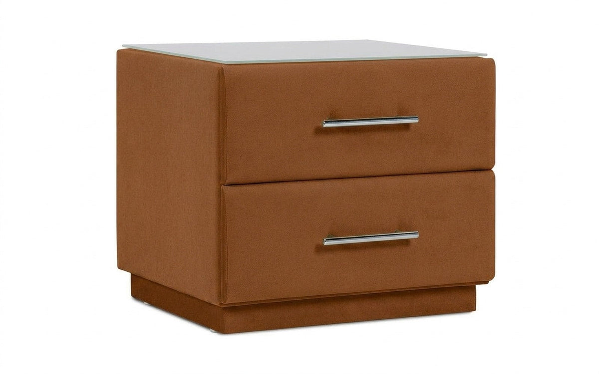 Marco nightstand in Casanova Desert fabric, product photo on white background