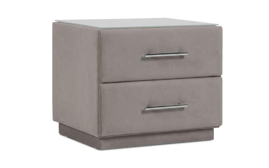 Marco nightstand in Casanova Grey fabric, product photo on white background